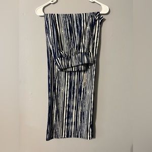 NWT - Belk navy blue & white palazzo dress pants
